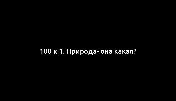 100 к 1. Природа- она какая?