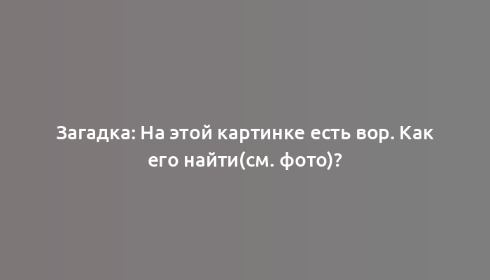 Загадка: На этой картинке есть вор. Как его найти(см. фото)?